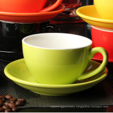 Haonai solid color eco-friendly ceramic cup for tea/milk ceramic coffee set wholesales